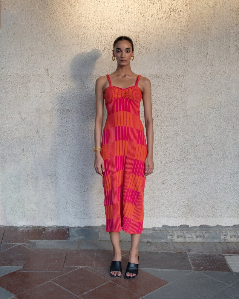Buy Maya Dress - Pink and orange | Shop Verified Sustainable Products on Brown Living
