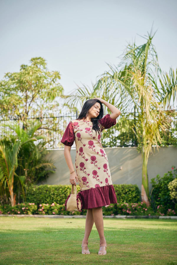 Meadow Pod Detachable Long Handloom Cotton Dress | Verified Sustainable Womens Dress on Brown Living™