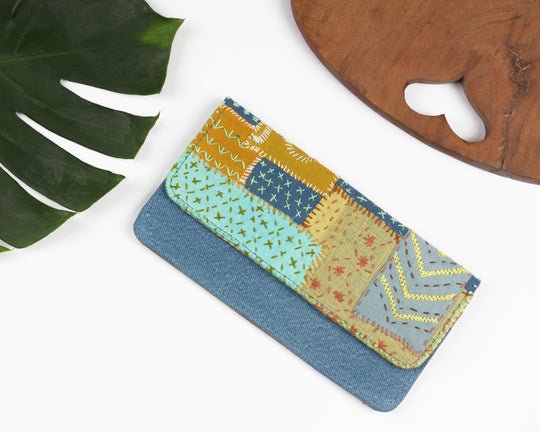 Buy Meadow Sashiko Wallet | Shop Verified Sustainable Womens Accessories on Brown Living™