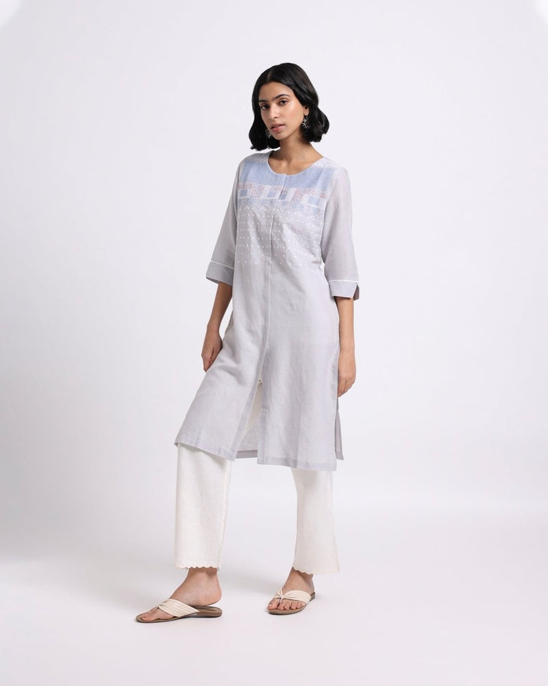 Buy Medley Embroidered Linen Kurta | Shop Verified Sustainable Womens Kurta on Brown Living™