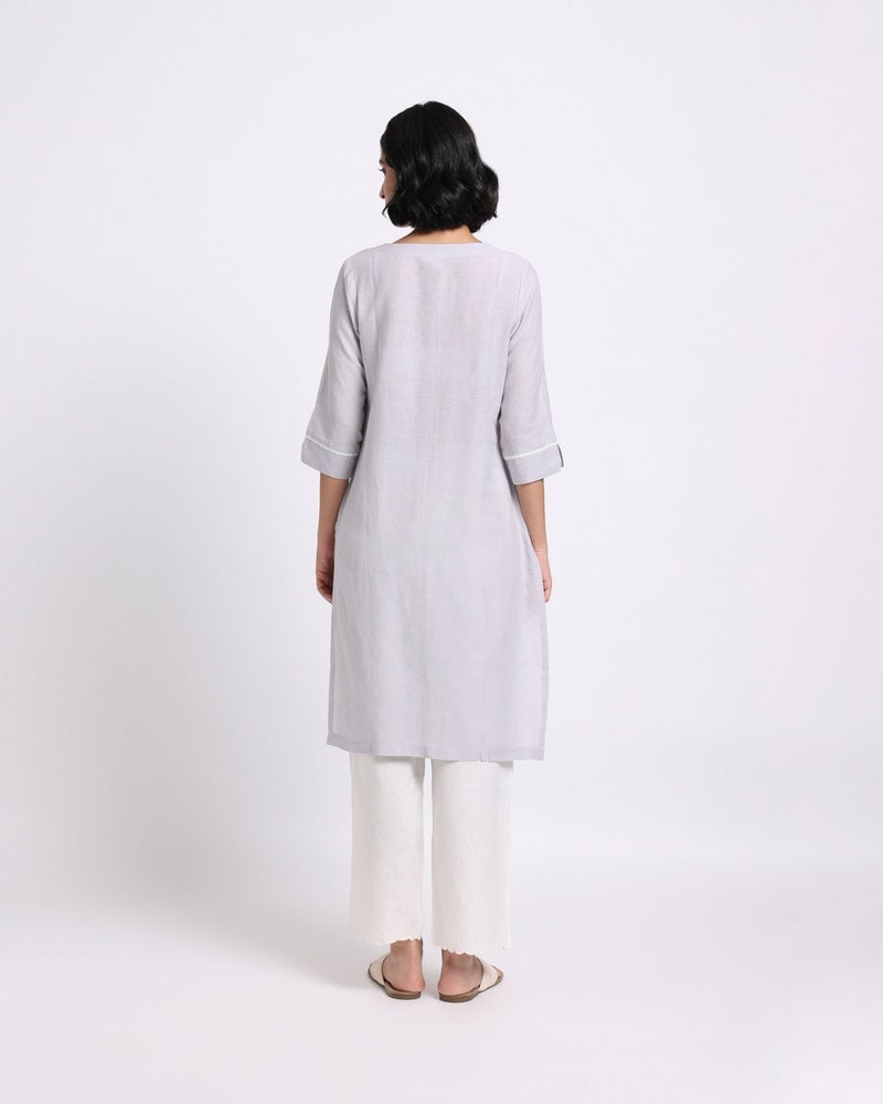 Buy Medley Embroidered Linen Kurta | Shop Verified Sustainable Womens Kurta on Brown Living™