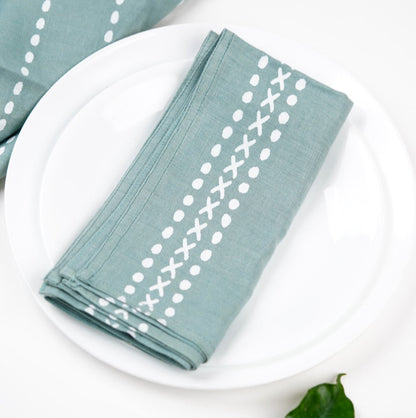 Meethu Hemp Napkins | Set of 2/4/6 | Block Printed | Verified Sustainable by Brown Living™