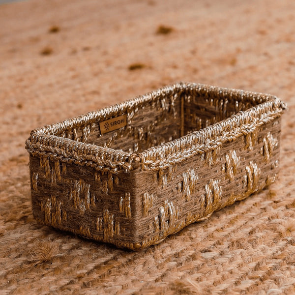 Buy Memories Trinket Storage Tray - Jute & Gold | Shop Verified Sustainable Baskets & Boxes on Brown Living™