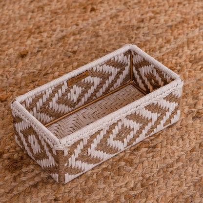 Memories Trinket Storage Tray - Jute & White | Verified Sustainable by Brown Living™