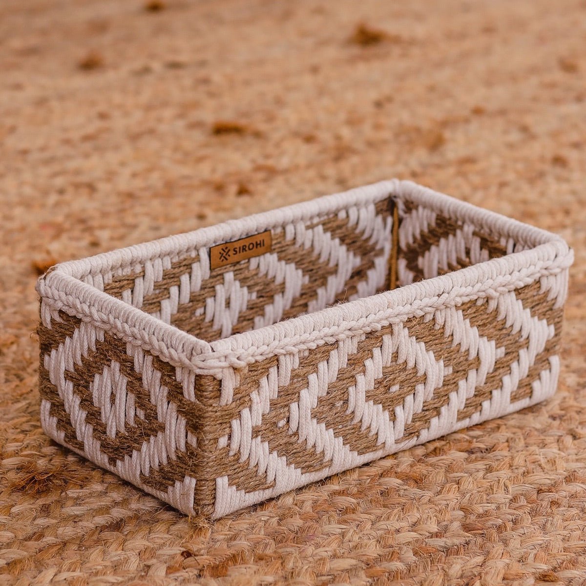 Memories Trinket Storage Tray - Jute & White | Verified Sustainable by Brown Living™