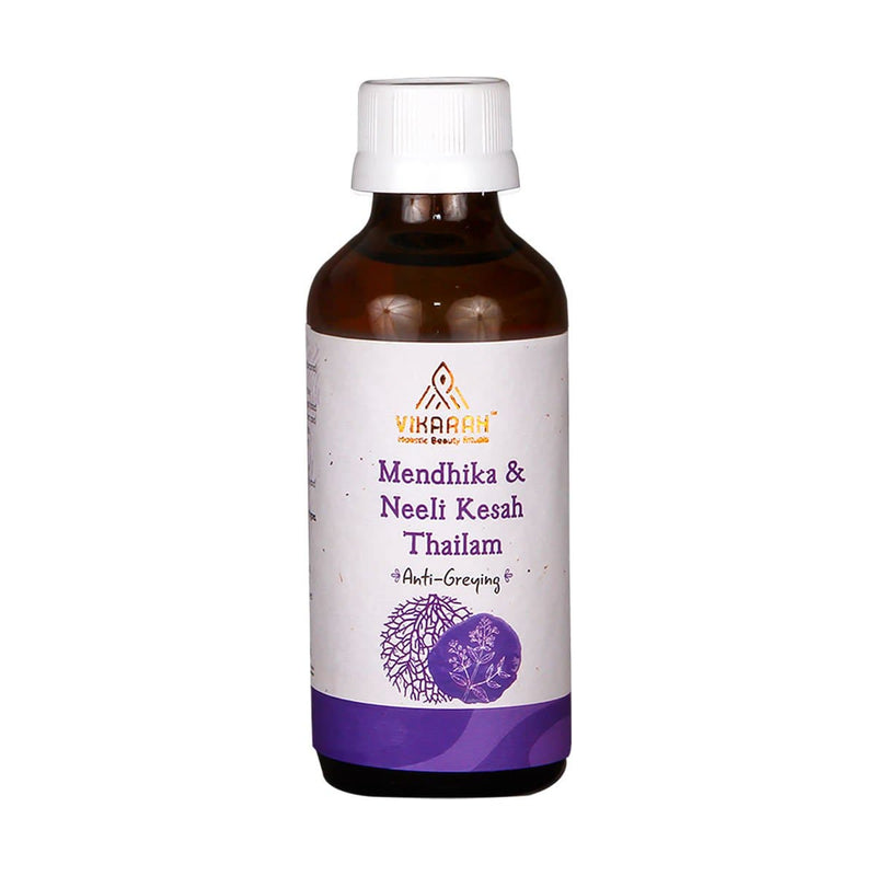 Buy Mendhika & Neeli Kesah Thailam - Anti Greying Hair Oil - 100ml | Shop Verified Sustainable Hair Oil on Brown Living™