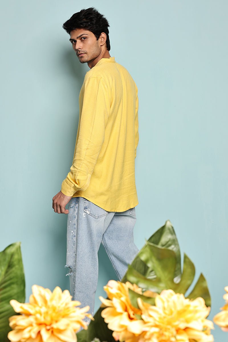 Men's 100% Sustainable Moss Yellow Shirt | Verified Sustainable by Brown Living™