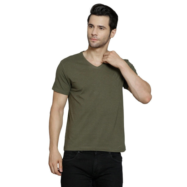 Buy Men's Bamboo V Neck Half Sleeve Softest Ever T-Shirt Green (SALE) | Shop Verified Sustainable Products on Brown Living