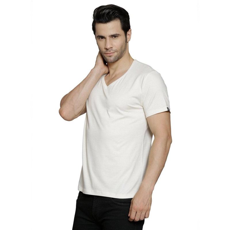 Buy Men's Bamboo V Neck Half Sleeve Softest Ever T-Shirt White | Shop Verified Sustainable Products on Brown Living