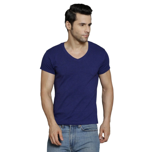 Buy Men's Bamboo V Neck Half Sleeve Softest T-Shirt Blue (SALE) | Shop Verified Sustainable Products on Brown Living