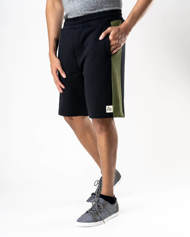 Buy Men's Black & Green Organic Cotton Comfort Shorts | Shop Verified Sustainable Products on Brown Living