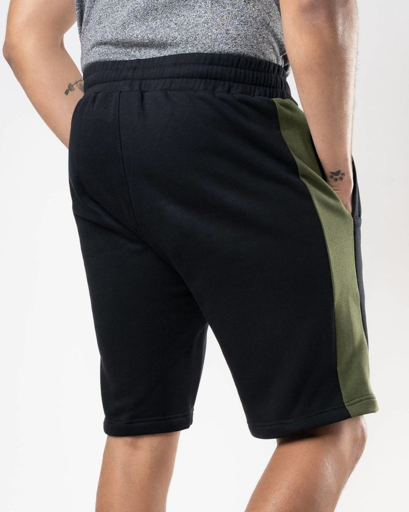 Buy Men's Black & Green Organic Cotton Comfort Shorts | Shop Verified Sustainable Mens Shorts on Brown Living™