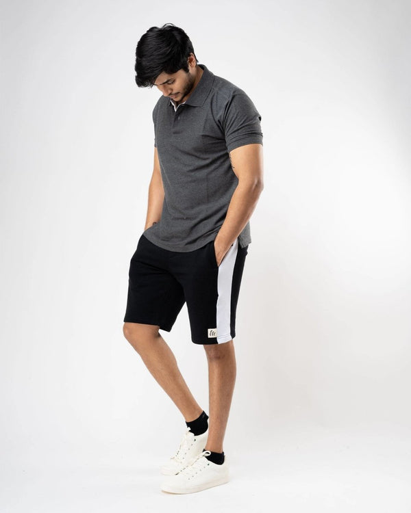 Buy Men's Black & White Organic Cotton Comfort Shorts | Shop Verified Sustainable Products on Brown Living