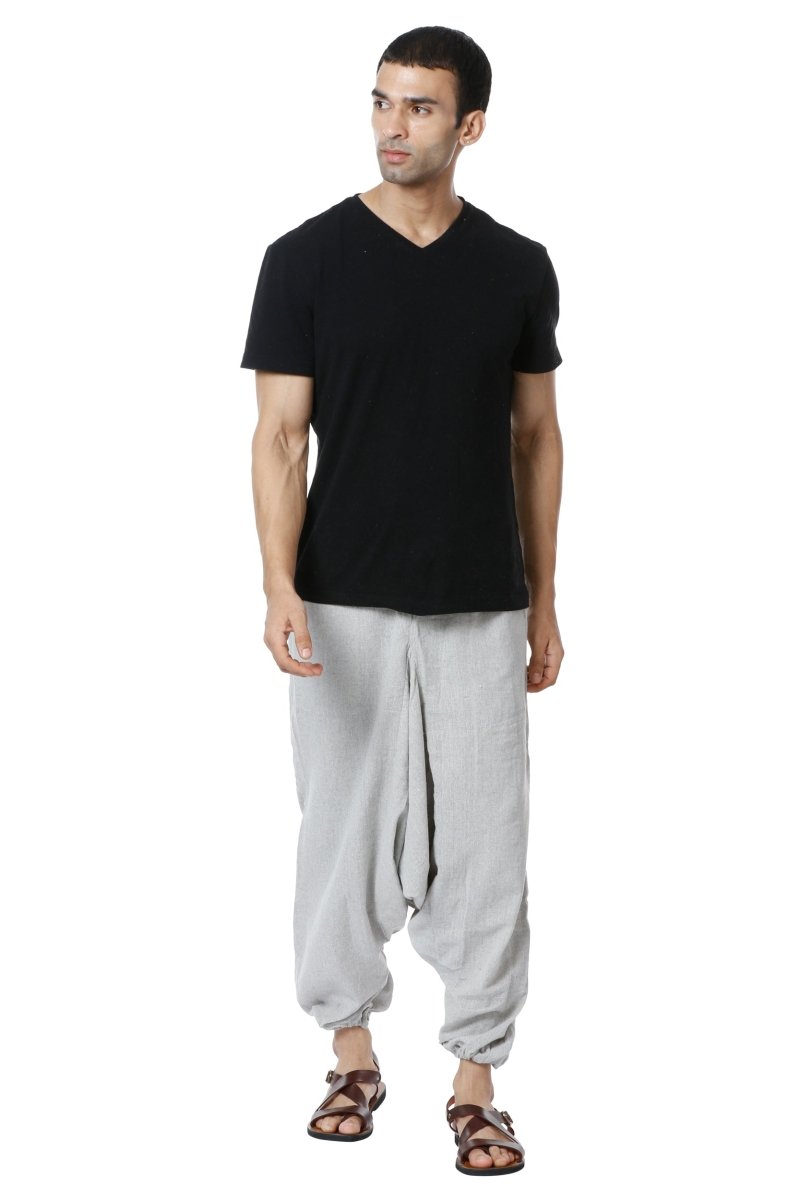 Buy Men's Combo Pack of 2 Harem Pants | Black & Melange Grey | GSM-170 | Free Size | Shop Verified Sustainable Products on Brown Living