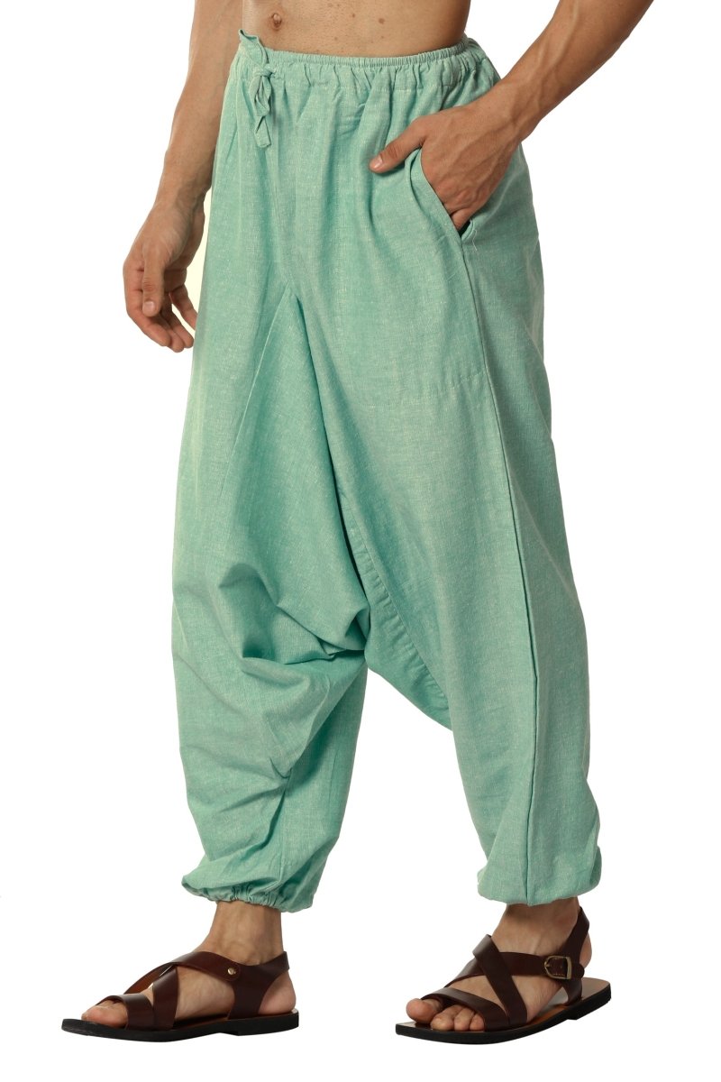 Buy Men's Combo Pack of 2 Harem Pants | Blue and Green | GSM-170 | Free Size | Shop Verified Sustainable Products on Brown Living