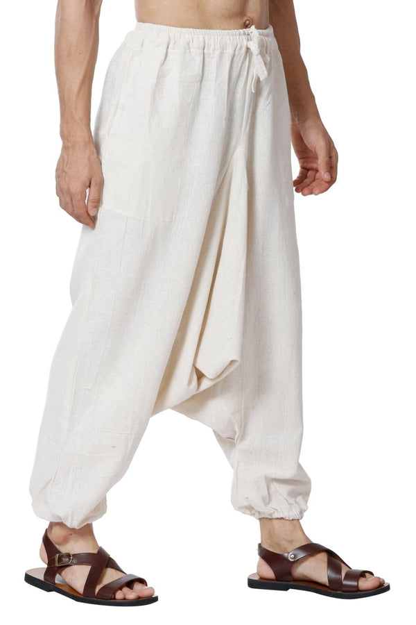 Buy Men's Combo Pack of 2 Harem Pants | Cream & Grey | GSM-170 | Free Size | Shop Verified Sustainable Products on Brown Living