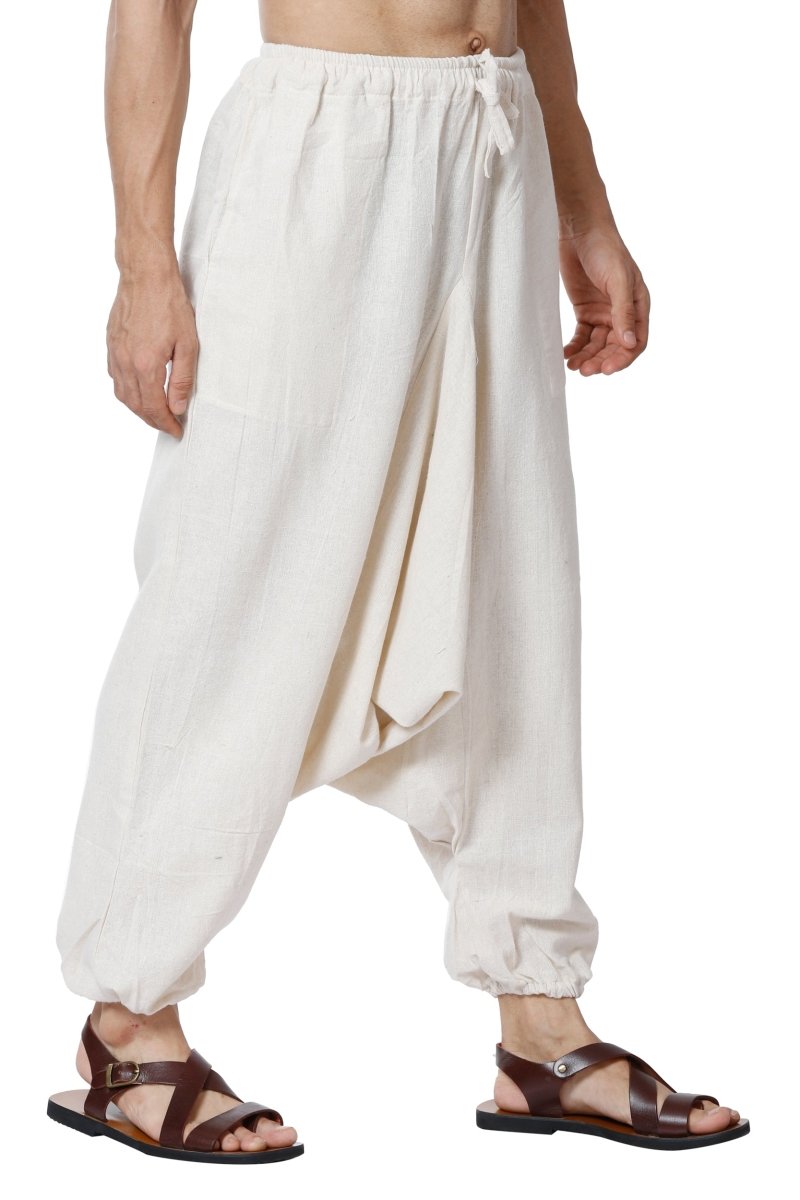 Buy Men's Combo Pack of 2 Harem Pants | Cream & White Stripes | GSM-170 | Free Size | Shop Verified Sustainable Products on Brown Living