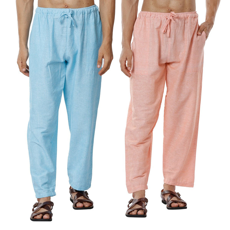 Buy Men's Combo Pack of 2 Lounge Pants | Blue and Sky Blue | GSM-170 | Free Size | Shop Verified Sustainable Products on Brown Living