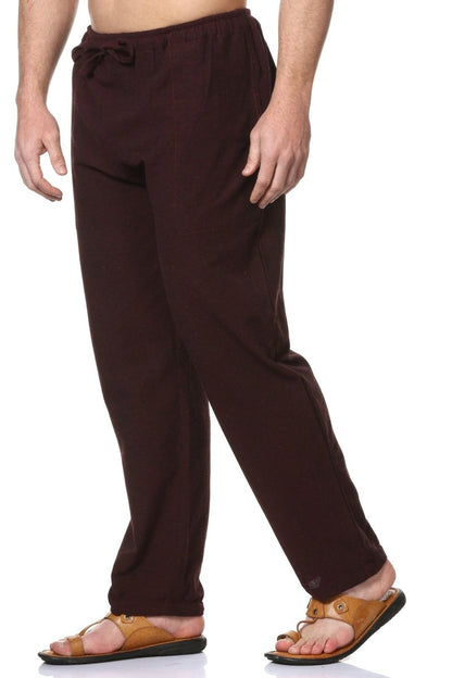 Men's Pyjama Pack of 2 | Cream and Maroon | Fits Waist Sizes 28" to 36" | Verified Sustainable by Brown Living™