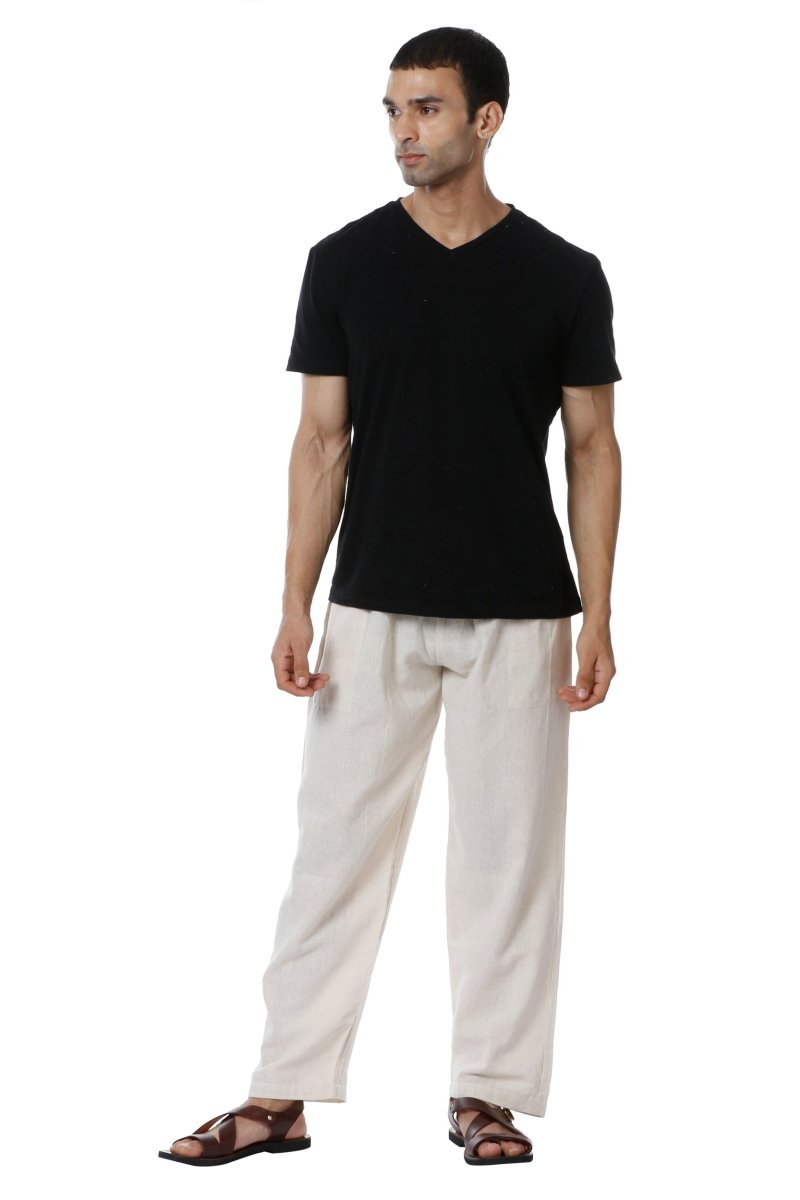 Men's Pyjama Pack of 2 | Cream and Maroon | Fits Waist Sizes 28" to 36" | Verified Sustainable by Brown Living™