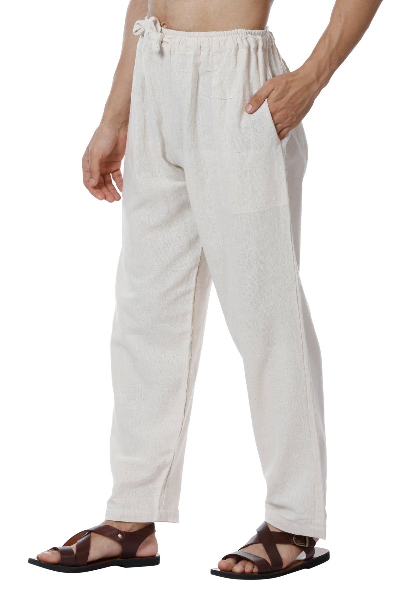 Buy Men's Combo Pack of 2 Lounge Pants | Cream and Maroon | GSM-170 | Free Size | Shop Verified Sustainable Products on Brown Living