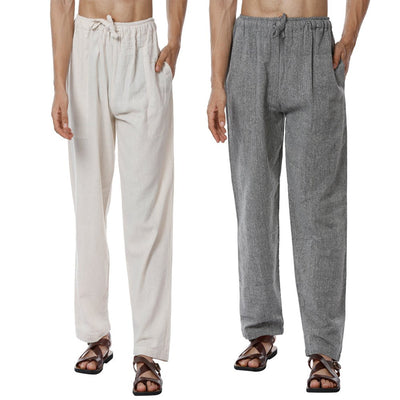 Men's Pyjama Pack of 2 | Cream & Grey | Fits Waist Sizes 28" to 36" – Mens Pyjama on Brown Living™. SKU: AT12AT13. Img 1.