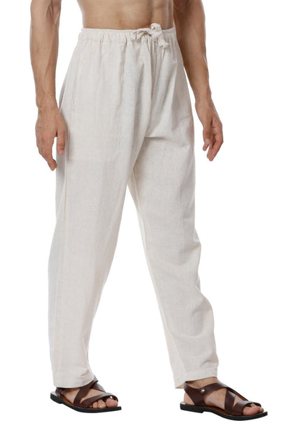 Men's Pyjama Pack of 2 | Cream & Grey | Fits Waist Sizes 28" to 36" | Verified Sustainable by Brown Living™