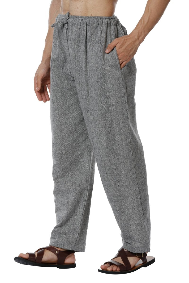 Buy Men's Combo Pack of 2 Lounge Pants | Cream & Grey | GSM-170 | Free Size | Shop Verified Sustainable Products on Brown Living