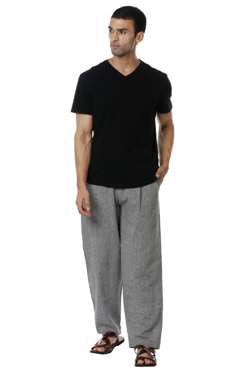 Men's Pyjama Pack of 2 | Cream & Grey | Fits Waist Sizes 28" to 36" | Verified Sustainable by Brown Living™