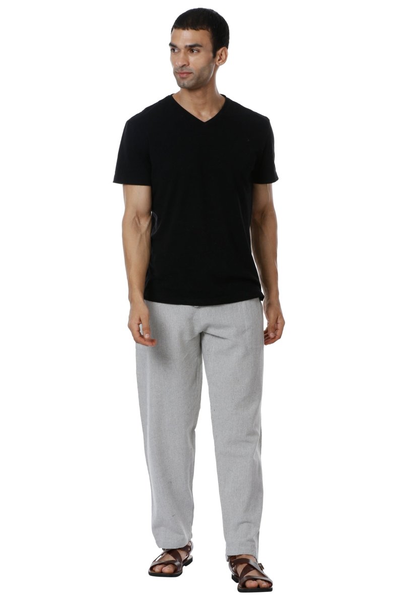 Buy Men's Combo Pack of 2 Lounge Pants | Cream & Melange Grey | GSM-170 | Free Size | Shop Verified Sustainable Products on Brown Living