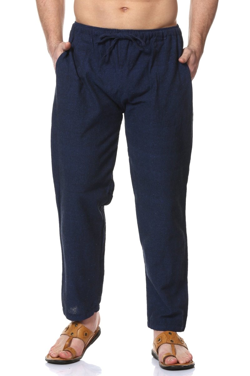 Buy Men's Combo Pack of 2 Lounge Pants | Dark Blue & Black | GSM-170 | Free Size | Shop Verified Sustainable Products on Brown Living