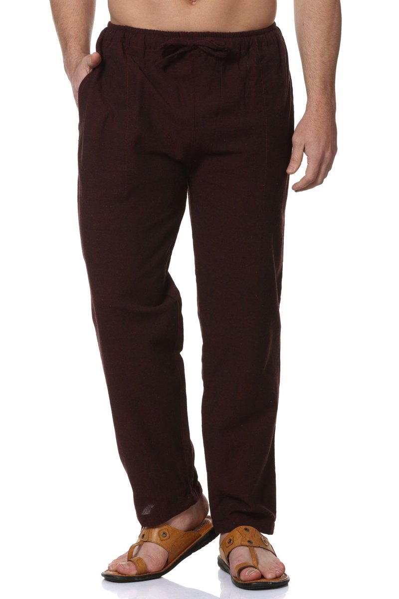 Men's Pyjama Pack of 2 | Dark Blue & Maroon | Fits Waist Sizes 28" to 36" | Verified Sustainable by Brown Living™