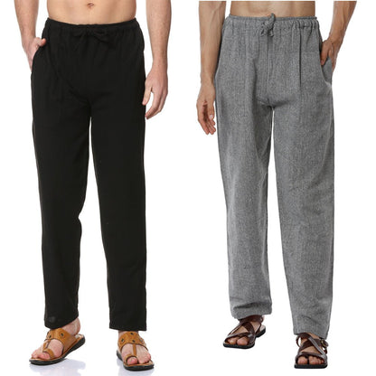 Men's Pyjama Pack of 2 | Grey & Black | Fits Waist Sizes 28" to 36" | Verified Sustainable by Brown Living™