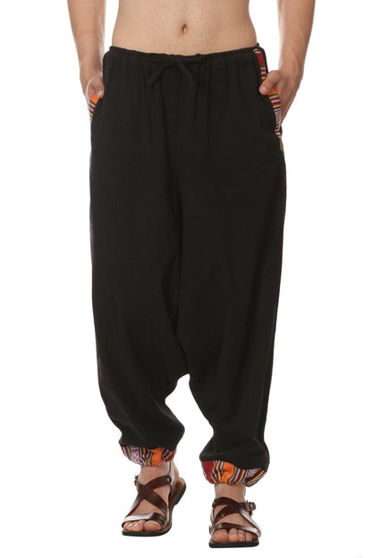 Men's Tribal Harem | Black | Fits Waist Sizes 28 to 36 Inches | Verified Sustainable by Brown Living™