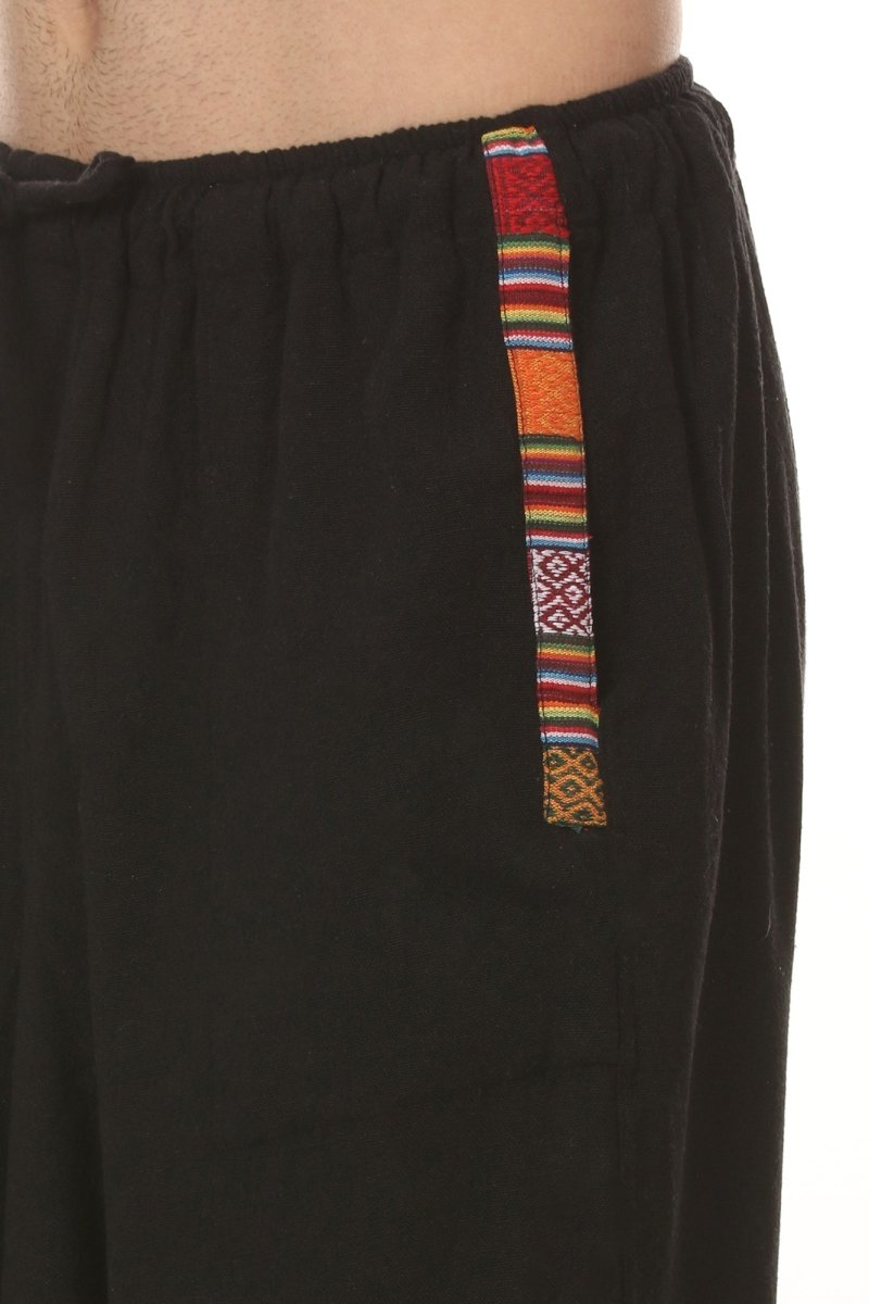 Men's Tribal Harem | Black | Fits Waist Sizes 28 to 36 Inches | Verified Sustainable by Brown Living™