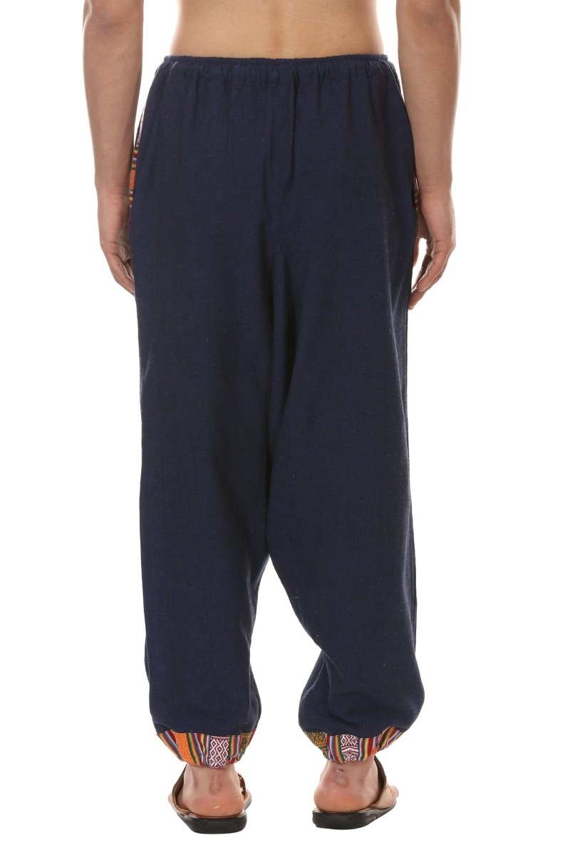 Buy Men's Designer Harem Pants | Dark Blue | GSM - 170 | Free Size | Shop Verified Sustainable Products on Brown Living