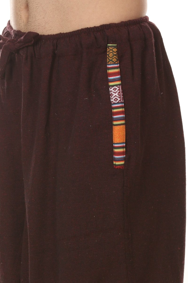 Men's Tribal Harem | Maroon | Fits Waist Sizes 28 to 36 Inches | Verified Sustainable by Brown Living™