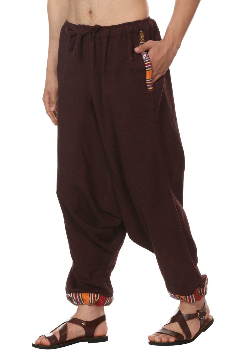 Men's Tribal Harem | Maroon | Fits Waist Sizes 28 to 36 Inches | Verified Sustainable by Brown Living™