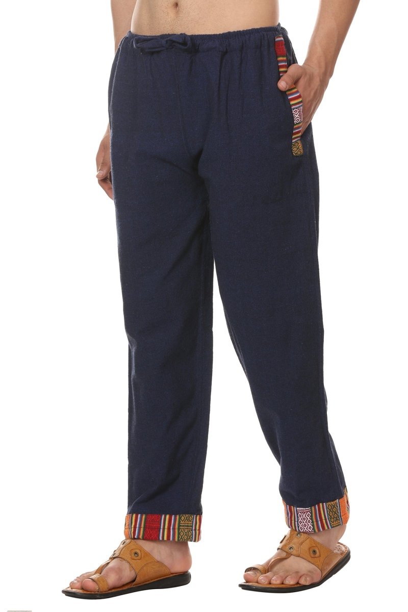 Buy Men's Designer Lounge Pants | Dark Blue | GSM-170 | Free Size | Shop Verified Sustainable Products on Brown Living