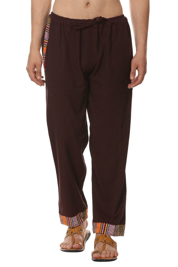 Buy Men's Designer Lounge Pants | Maroon | GSM-170 | Free Size | Shop Verified Sustainable Products on Brown Living