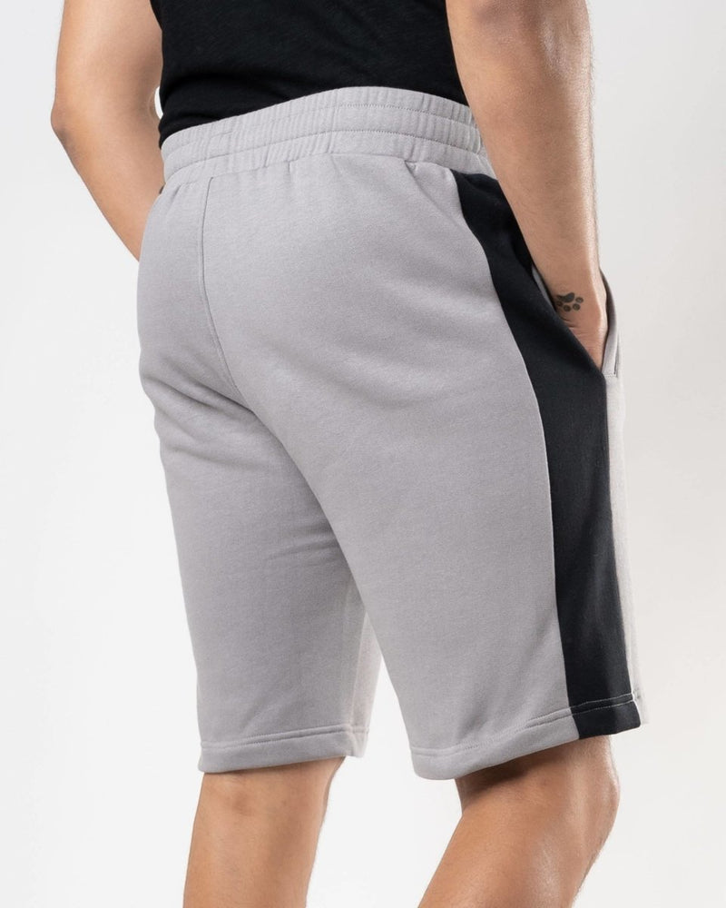 Buy Men's Grey & Black Organic Cotton Comfort Shorts | Shop Verified Sustainable Mens Shorts on Brown Living™