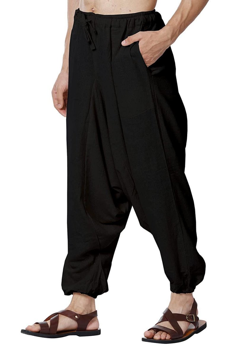 Men's Harem Pant | Black | Fits Waist Size 28" to 36" | Verified Sustainable by Brown Living™