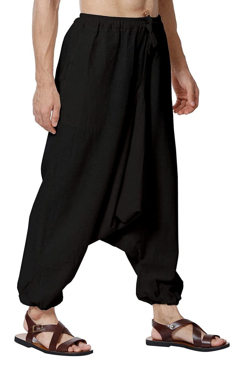 Buy Men's Harem Pant | Black | Fits Waist Size 28" to 36" | Shop Verified Sustainable Mens Pyjama on Brown Living™