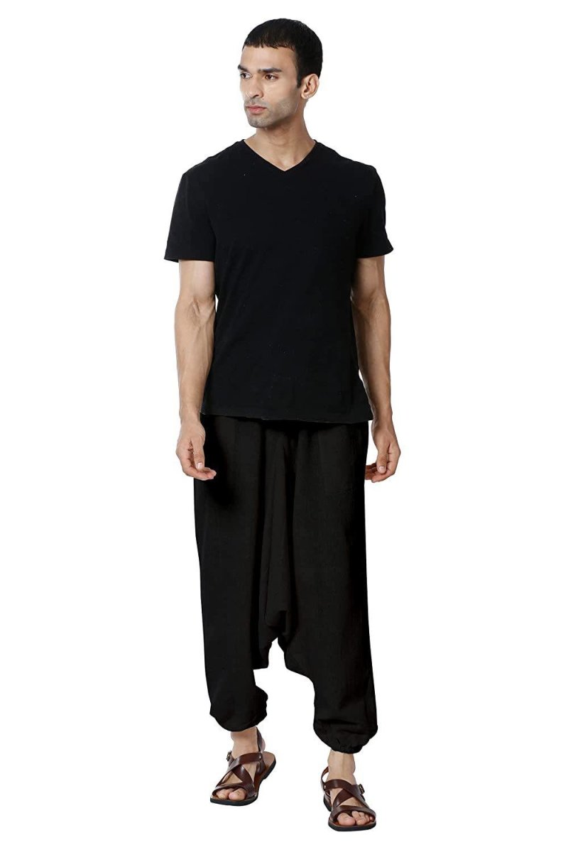 Men's Harem Pant | Black | Fits Waist Size 28" to 36" | Verified Sustainable by Brown Living™