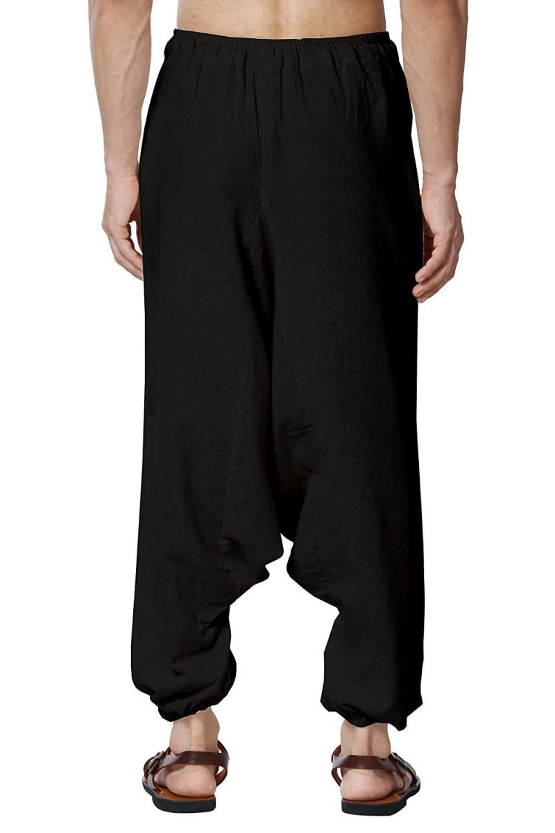 Buy Men's Harem Pant | Black | Fits Waist Size 28" to 36" | Shop Verified Sustainable Mens Pyjama on Brown Living™
