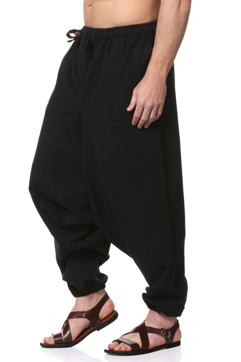 Halter Neckine Black Linen Harem Jumpsuit | Wholesale Boho Clothing