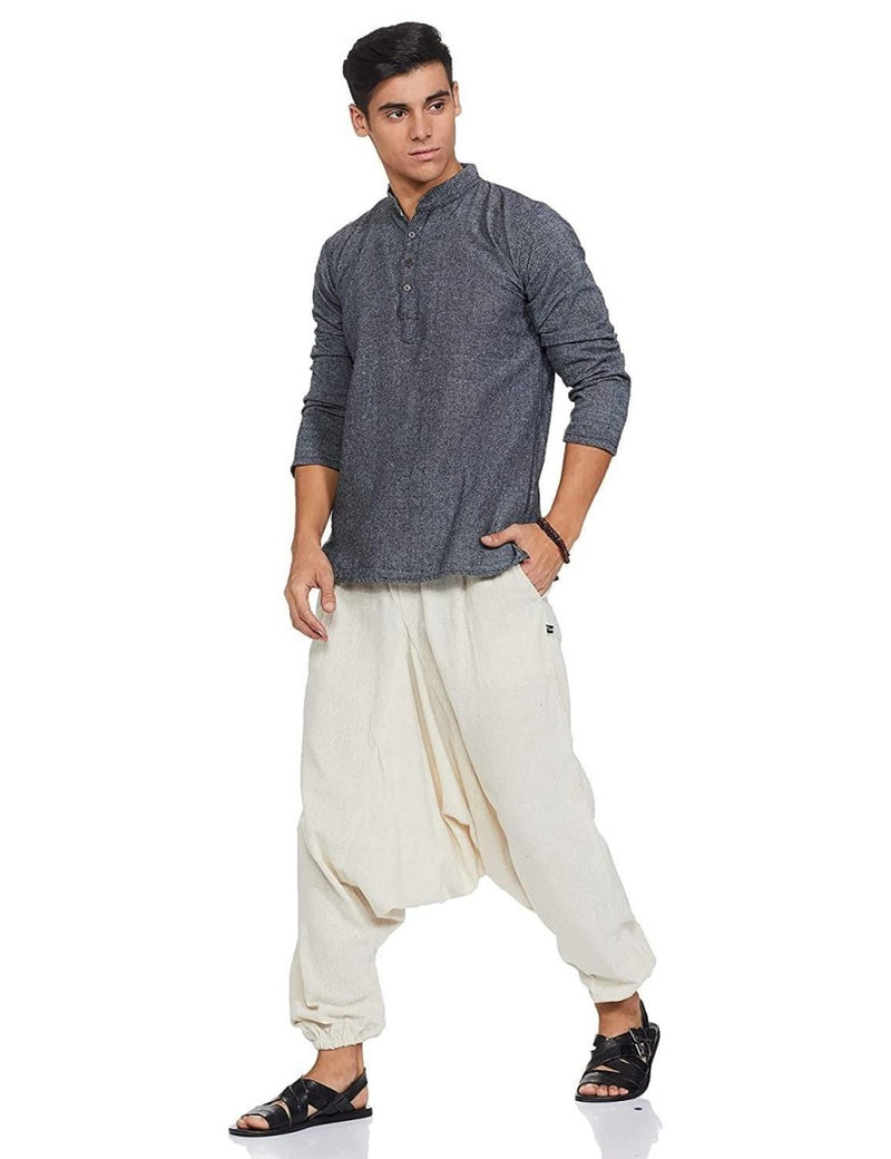 Buy Men's Harem Pant | Cream | Fits Waist Size 28" to 36" | Shop Verified Sustainable Mens Pyjama on Brown Living™