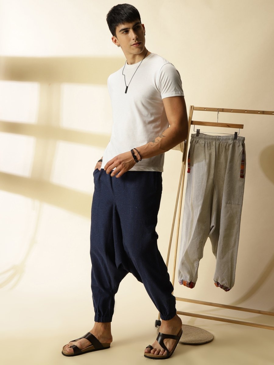 Men's Harem Pant | Dark Blue | Fits Waist Size 28" to 36" | Verified Sustainable by Brown Living™