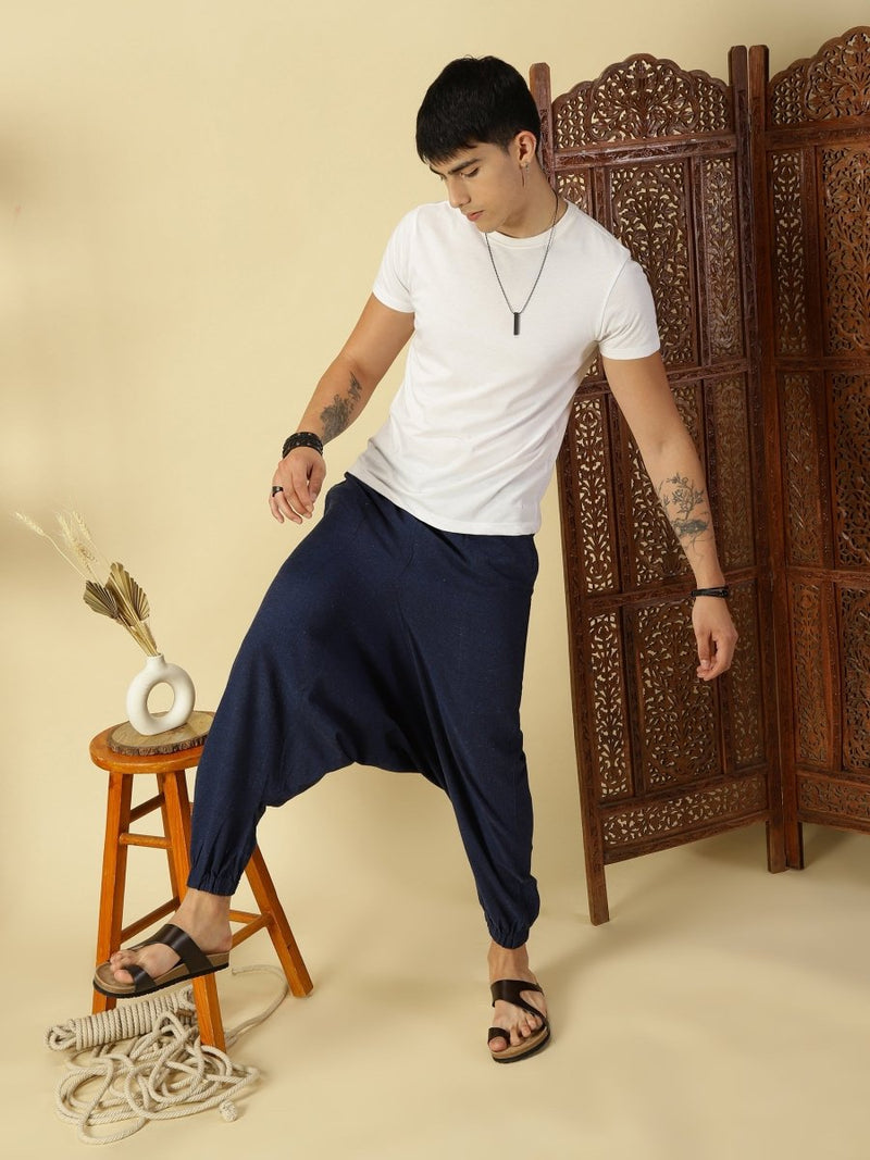 Buy Men's Harem Pant | Dark Blue | Fits Waist Size 28" to 36" | Shop Verified Sustainable Products on Brown Living