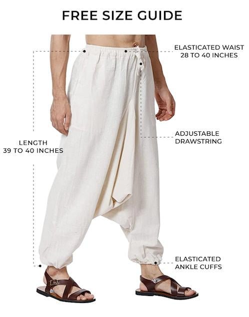Buy Men's Harem Pant | Grey | Fits Waist Size 26" to 38" | Shop Verified Sustainable Mens Pyjama on Brown Living™